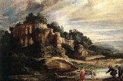 RUBENS, Pieter Pauwel Landscape with the Ruins of Mount Palatine in Rome Spain oil painting artist